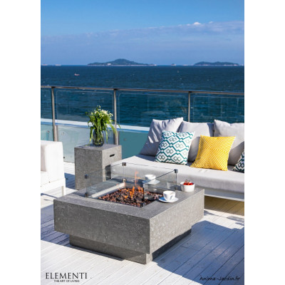 Manhattan, table basse braséro, béton fibré, gaz, Elementi