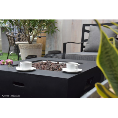 Aurora, table basse braséro, béton fibré, gaz, Elementi