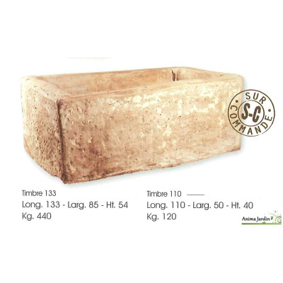 Bac en pierre, Timbre en pierre reconstituée, auge ancienne, HAIRIE, achat