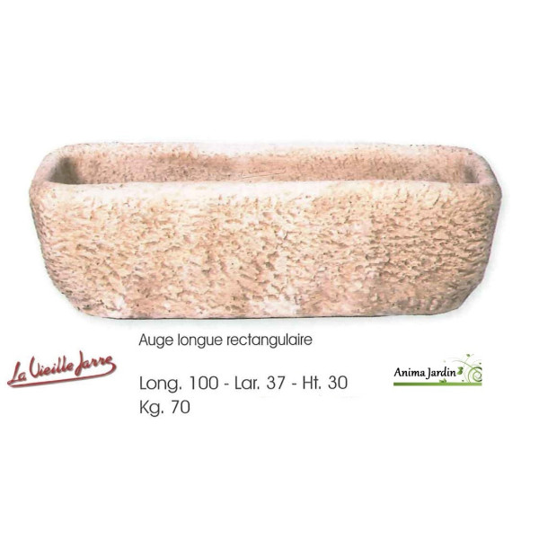 Auge 1m en pierre reconstituée, auge ancienne, la vieille Jarre