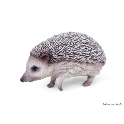 Hérisson marchant, L.19 cm, animal en résine, décoration extérieure
