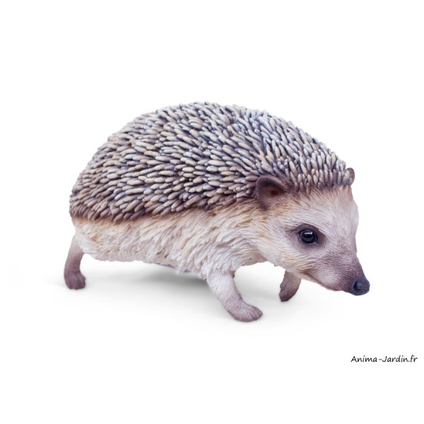 Hérisson marchant, L.19 cm, animal en résine, décoration extérieure