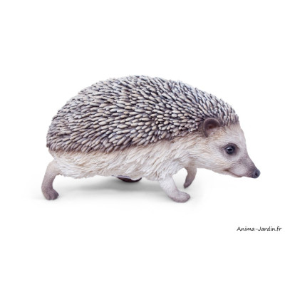 Hérisson marchant, L.19 cm, animal en résine, décoration extérieure