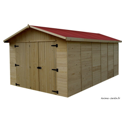 Garage battant en bois 16 mm, 15,60 m², Foresta