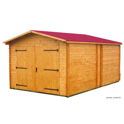 Garage en bois massif, 28 mm, 20,98 m², Foresta