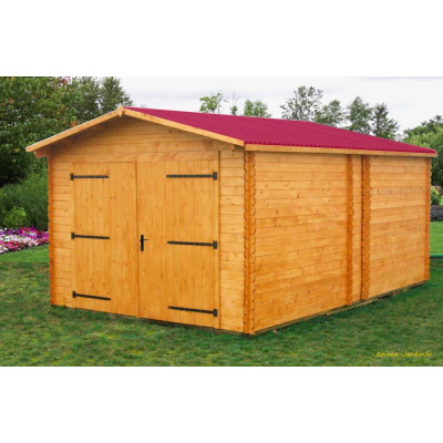 Garage en bois massif, 28 mm, 20,98 m², Foresta