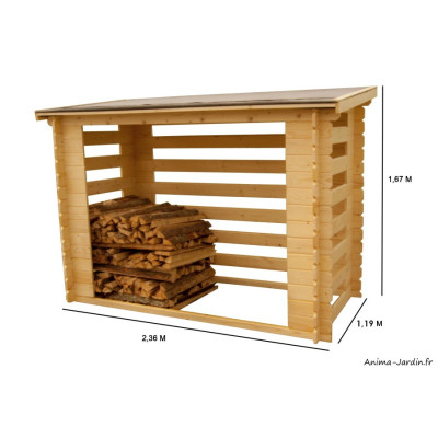 Abri bûches en bois, 4 stères, 2,80 m² Foresta