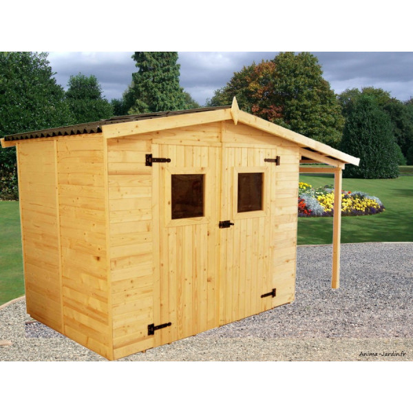 Abri de jardin en bois 16 mm, 6,92 m², avec bûcher, Foresta