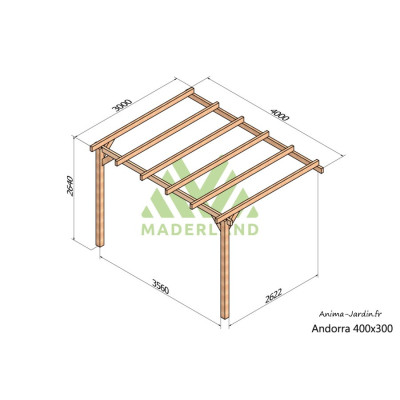 Pergola adossée en bois, Andorra