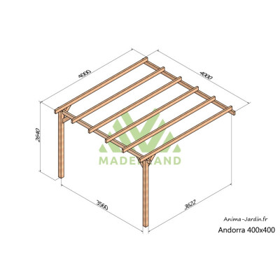 Pergola adossée en bois, Andorra