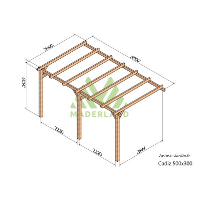 Pergola adossée en bois, Cadiz