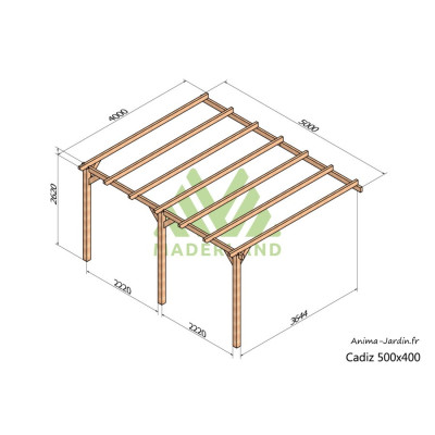 Pergola adossée en bois, Cadiz