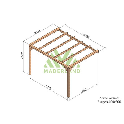 Pergola adossée en bois, Burgos