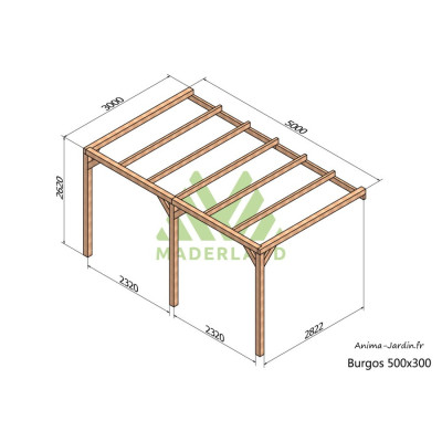 Pergola adossée en bois, Burgos