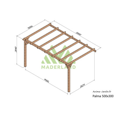 Pergola adossée en bois, Palma