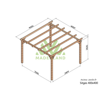 Pergola sur pieds en bois, Sitges