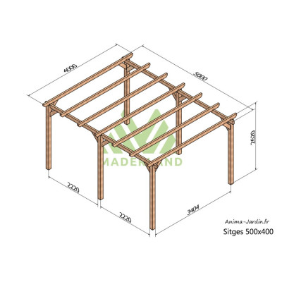 Pergola sur pieds en bois, Sitges