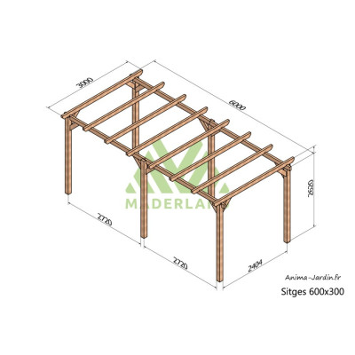 Pergola sur pieds en bois, Sitges