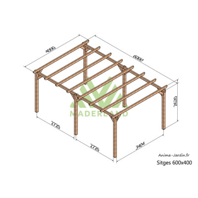 Pergola sur pieds en bois, Sitges