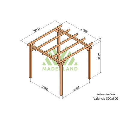 Pergola sur pieds en bois, Valencia