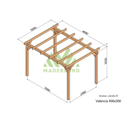 Pergola sur pieds en bois, Valencia