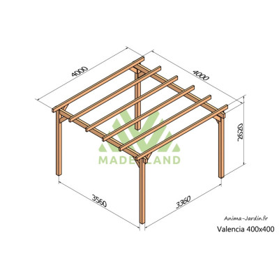 Pergola sur pieds en bois, Valencia