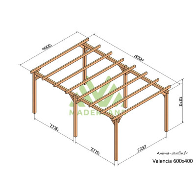 Pergola sur pieds en bois, Valencia