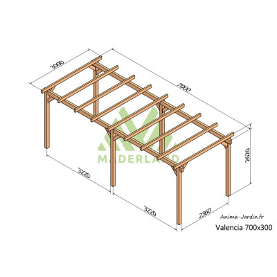 Pergola sur pieds en bois, Valencia