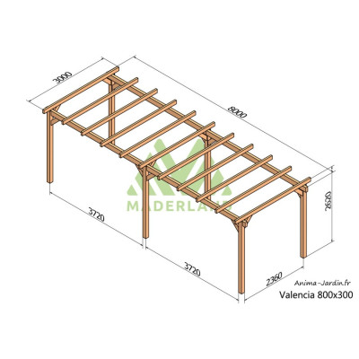Pergola sur pieds en bois, Valencia