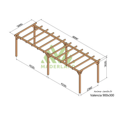 Pergola sur pieds en bois, Valencia