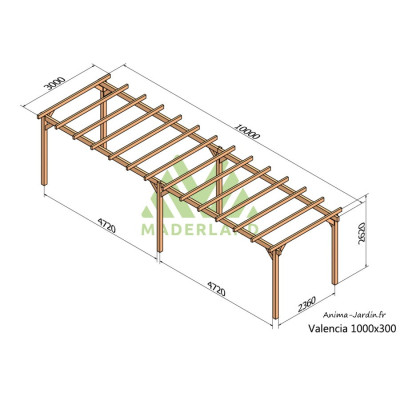 Pergola sur pieds en bois, Valencia
