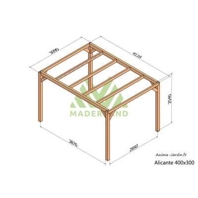 Pergola sur pieds en bois, Alicante