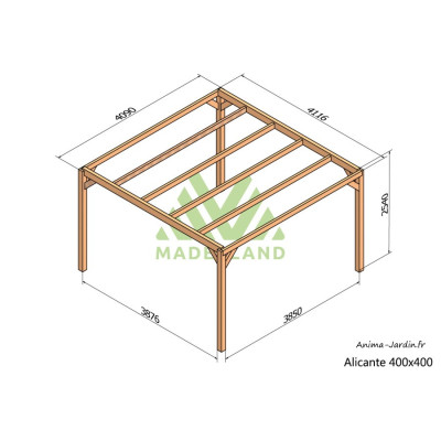Pergola sur pieds en bois, Alicante