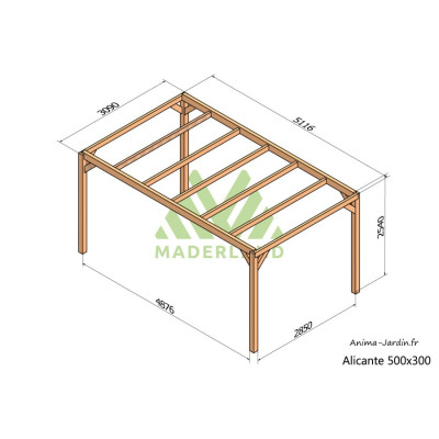 Pergola sur pieds en bois, Alicante