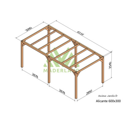 Pergola sur pieds en bois, Alicante