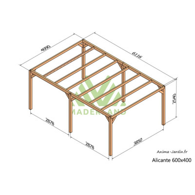 Pergola sur pieds en bois, Alicante