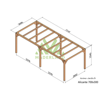 Pergola sur pieds en bois, Alicante