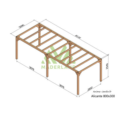 Pergola sur pieds en bois, Alicante