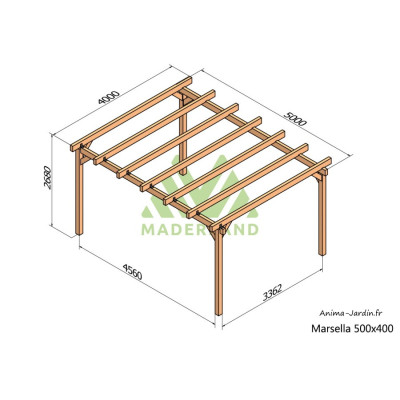Pergola sur pieds en bois, Marsella