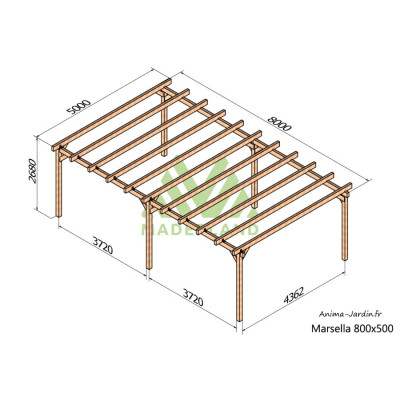Pergola sur pieds en bois, Marsella