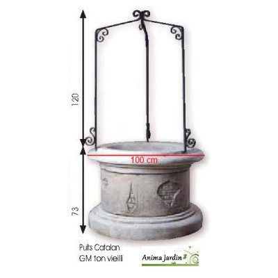 Puits en pierre pour jardin, catalan, de 70 à 100 cm, achat/vente, hairie