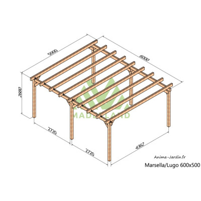 Pergola sur pieds en bois, Marsella
