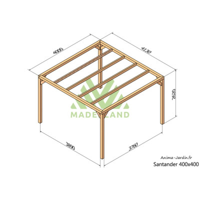 Pergola sur pieds en bois, Santander