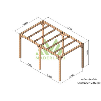 Pergola sur pieds en bois, Santander