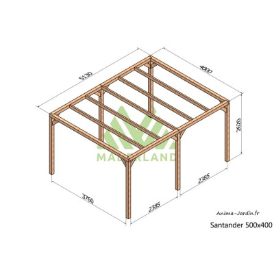 Pergola sur pieds en bois, Santander