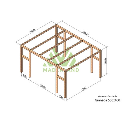 Pergola sur pieds en bois, Granada