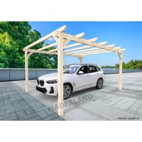 Carport en bois, H.2,64 m, Badajoz