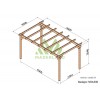 Carport en bois, H.2,64 m, Badajoz