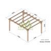 Carport en bois, H.2,64 m, Badajoz