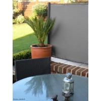 Brise-vue gris acier, Elégance/Signature, 200 g/m², 95% occultant, Ideal Garden